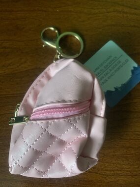NWT Greenbrier International Pink Mini Keychain Travel Backpack